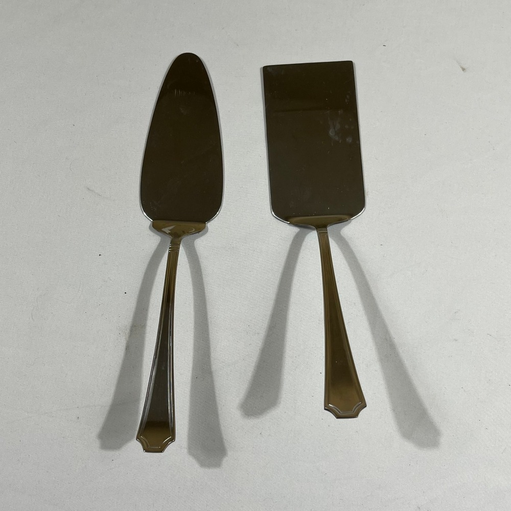 International Silver Cake Pie Server Set Silver Stainless Steel 2pc